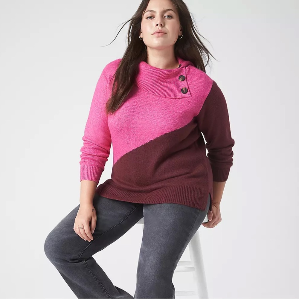 Lane Bryant Classic Split-Cowlneck Pullover Sweater 22-24
